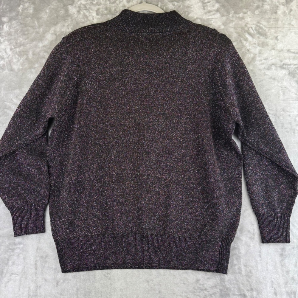 Dressbarn Metallic‎ Sparkle Knit Sweater Mock Neck Black Womens 14/16 (1361) - Picture 6 of 10